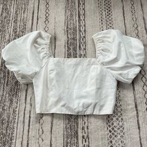 Skies Are Blue Cropped White Top